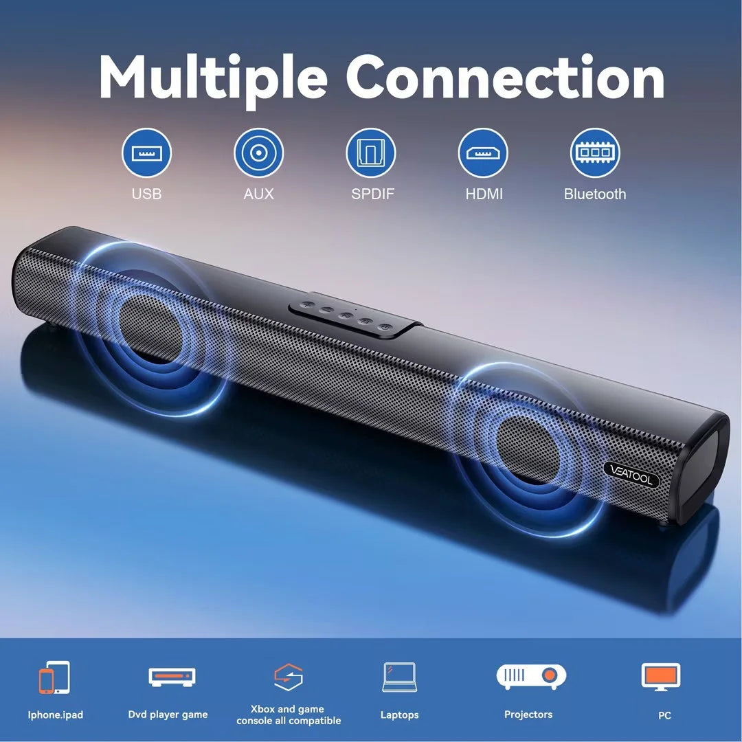 3D Bluetooth Surround Sound System TV Sound Bar for Home Theater