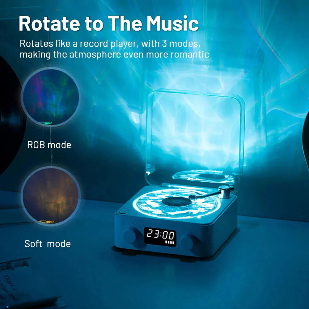 Retro White Noise Bluetooth Speaker with RGB Lighting