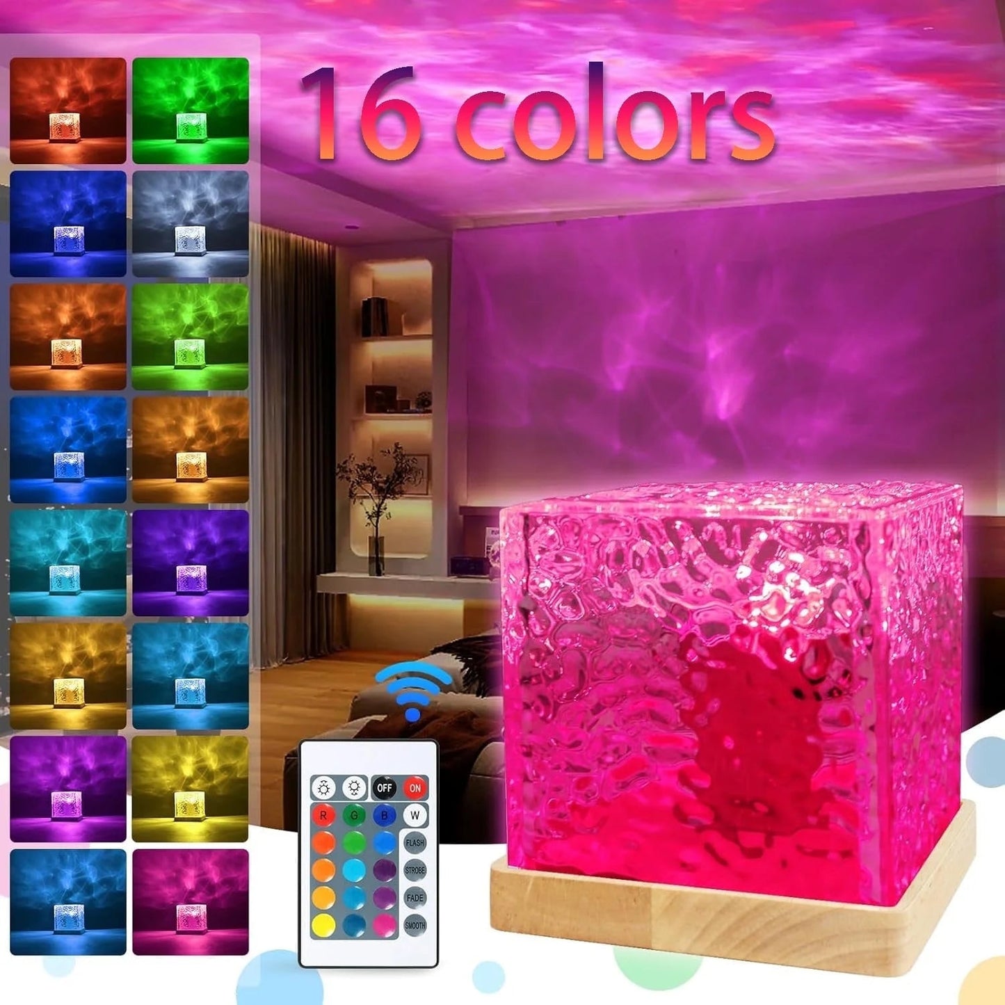 Multi Color 3D Ocean Wave Projector with Remote Control