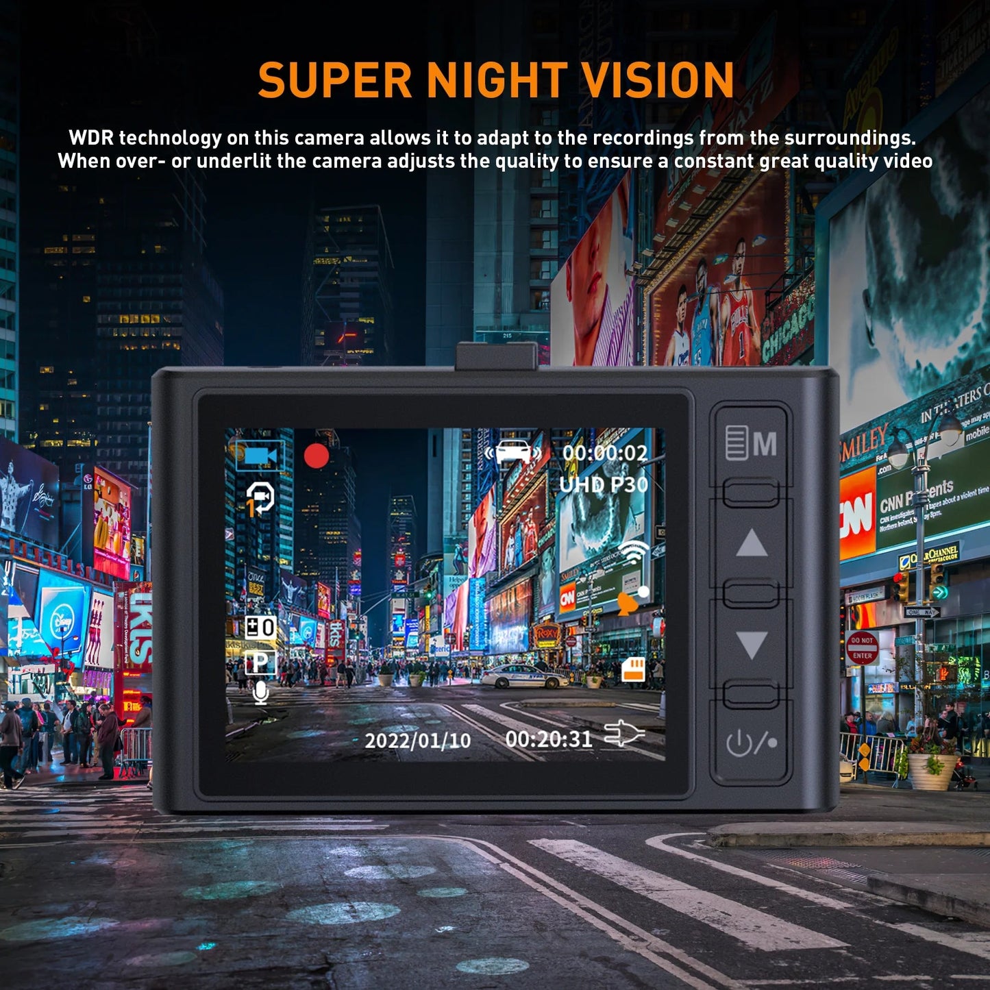 Dash Cam Front and Rear with 1080P Full HD and Night Vision