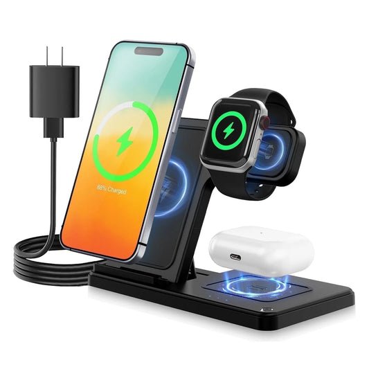 Charging Station, Wireless Charger, Magnetic Fast Charging Station Compatible with iPhone