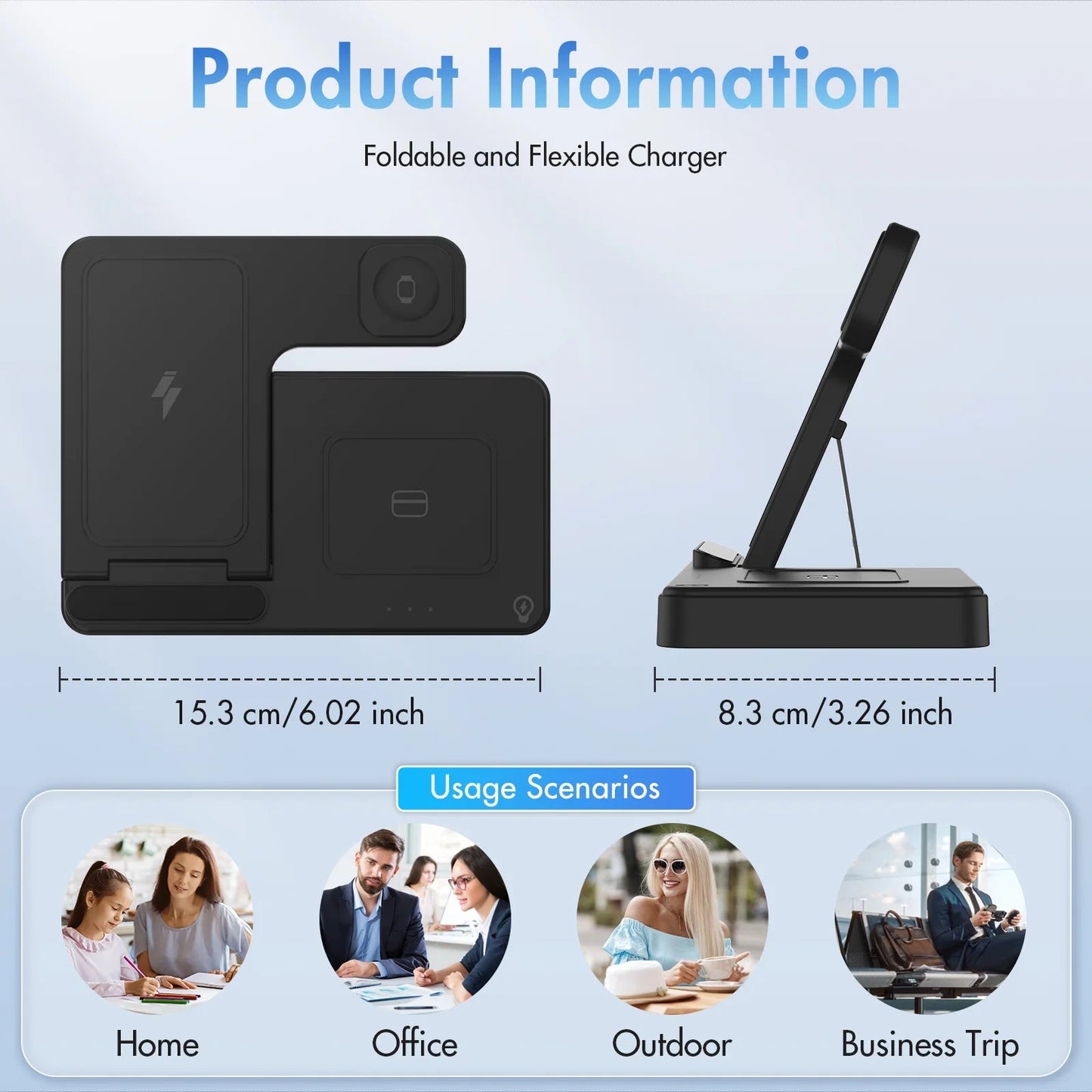 Charging Station, Wireless Charger, Magnetic Fast Charging Station Compatible with iPhone