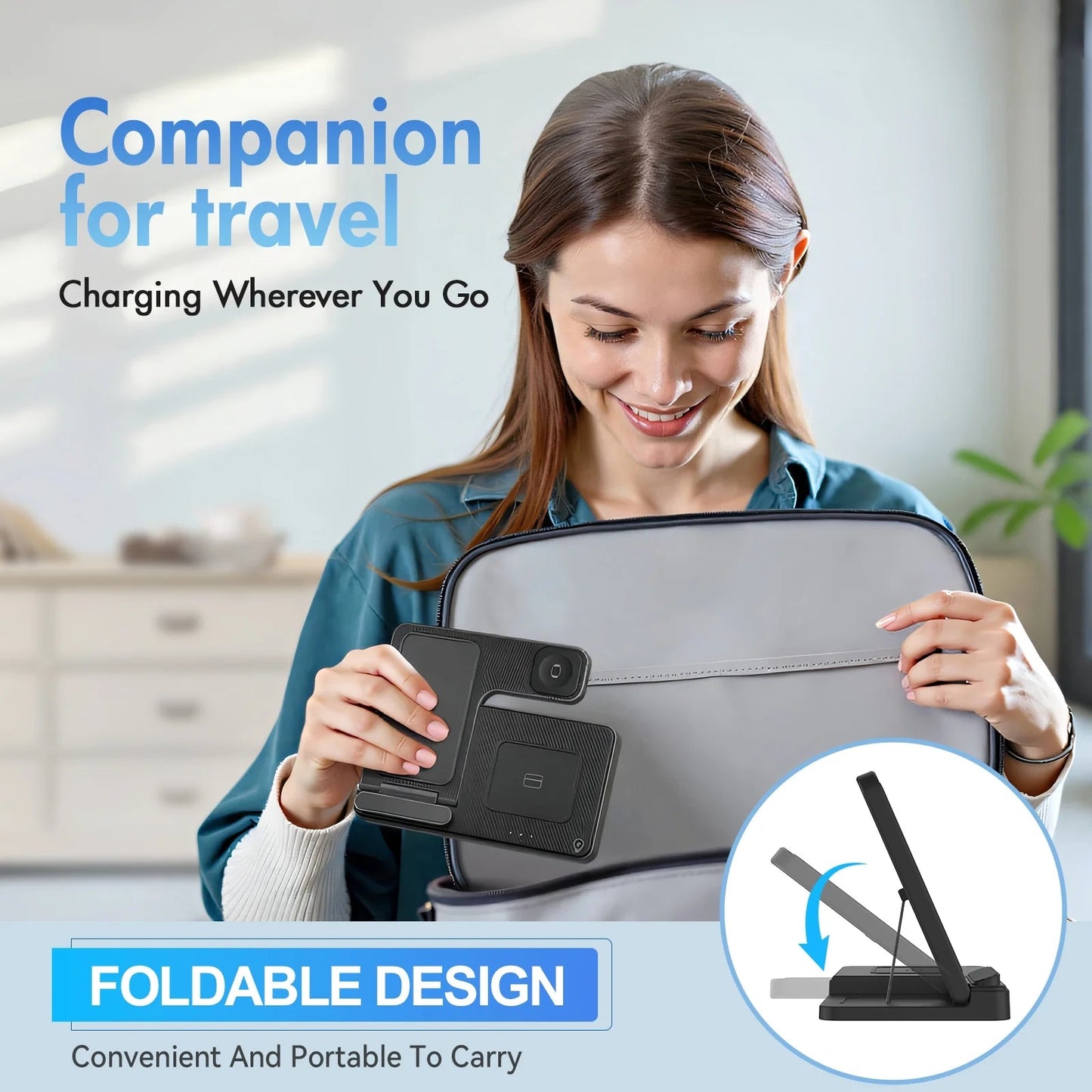 Charging Station, Wireless Charger, Magnetic Fast Charging Station Compatible with iPhone