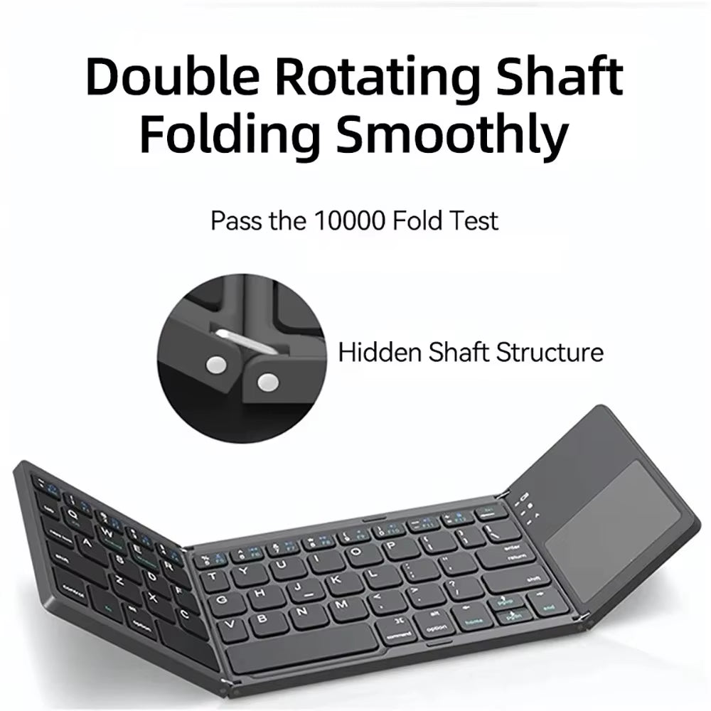 Rechargeable Mini Foldable Wireless Keyboard for Windows Android iPad & iPhone