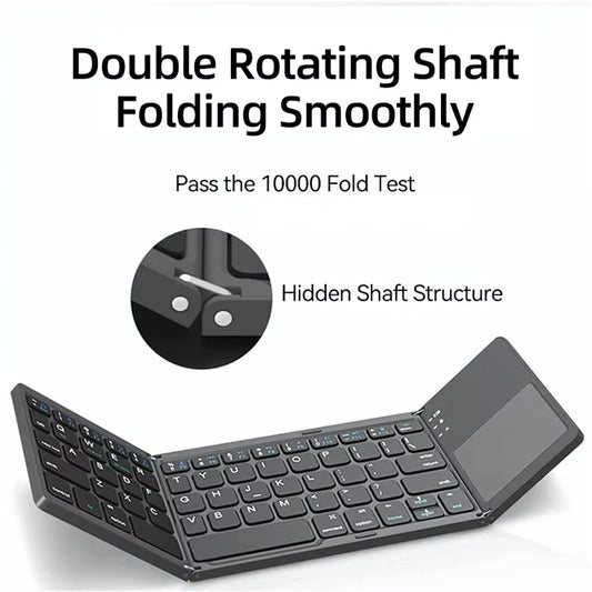 Rechargeable Mini Foldable Wireless Keyboard for Windows Android iPad & iPhone