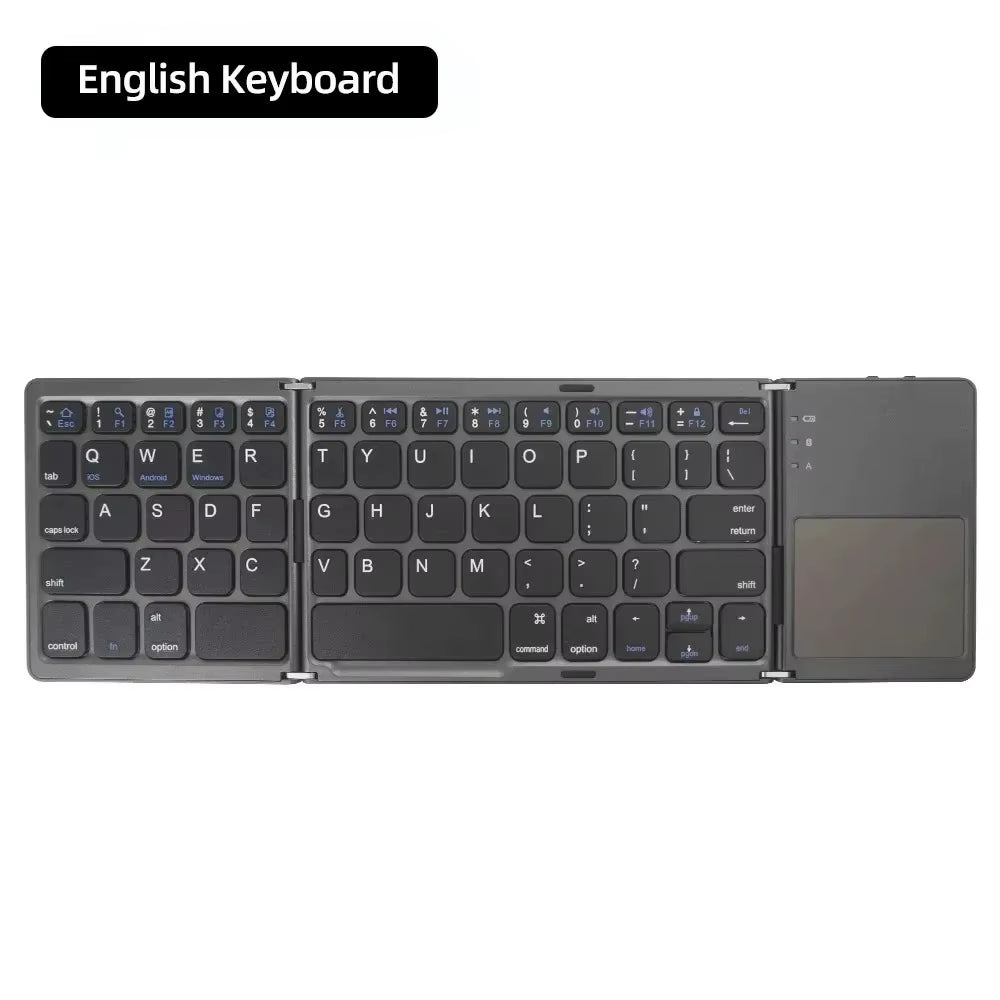 Rechargeable Mini Foldable Wireless Keyboard for Windows Android iPad & iPhone