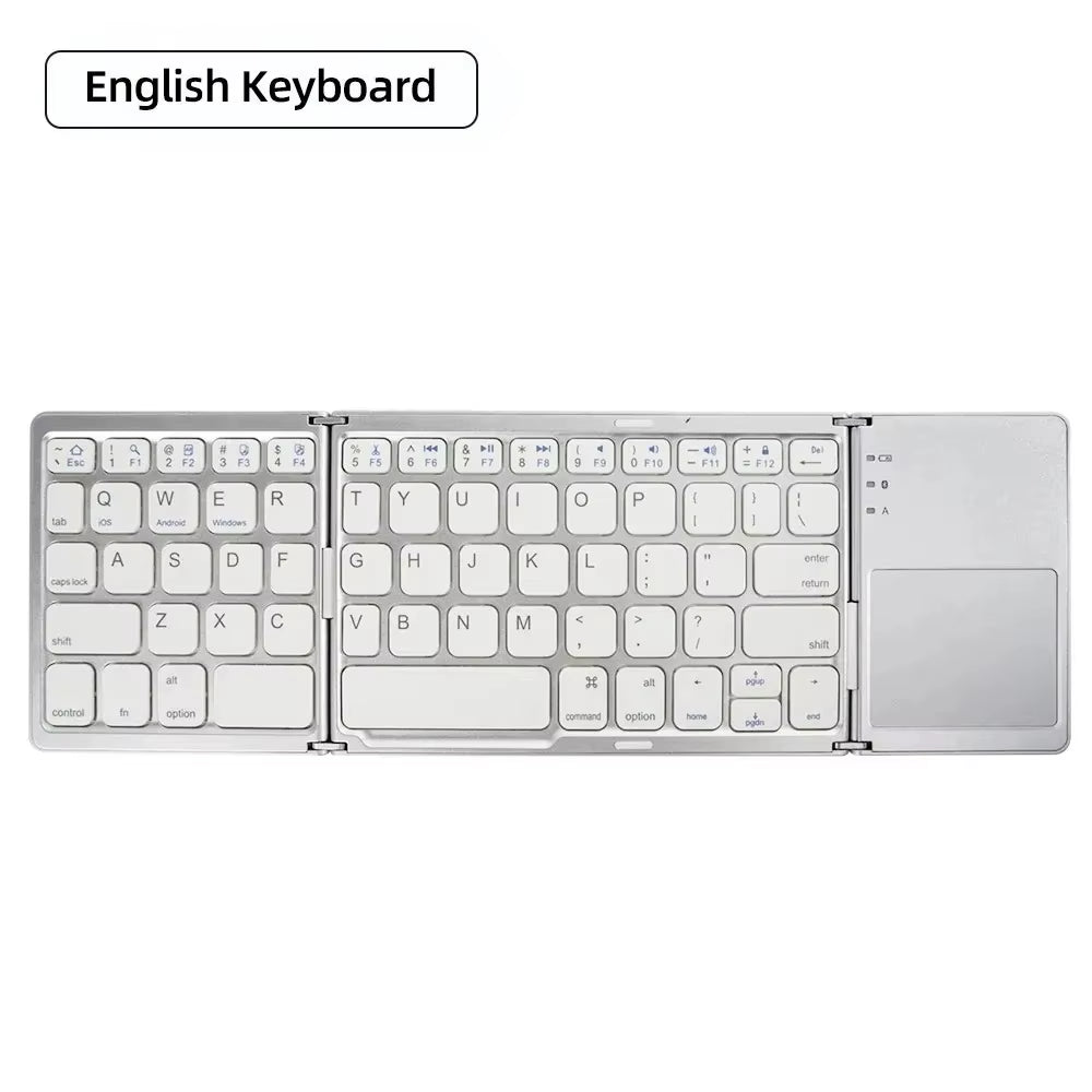 Rechargeable Mini Foldable Wireless Keyboard for Windows Android iPad & iPhone