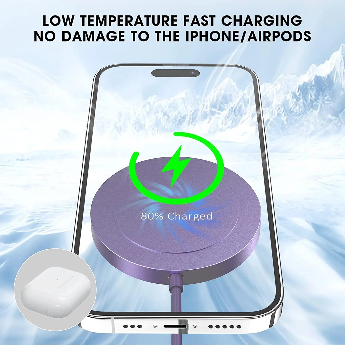 Fast Wireless Charging Pad Compatible with iPhone & Airpods