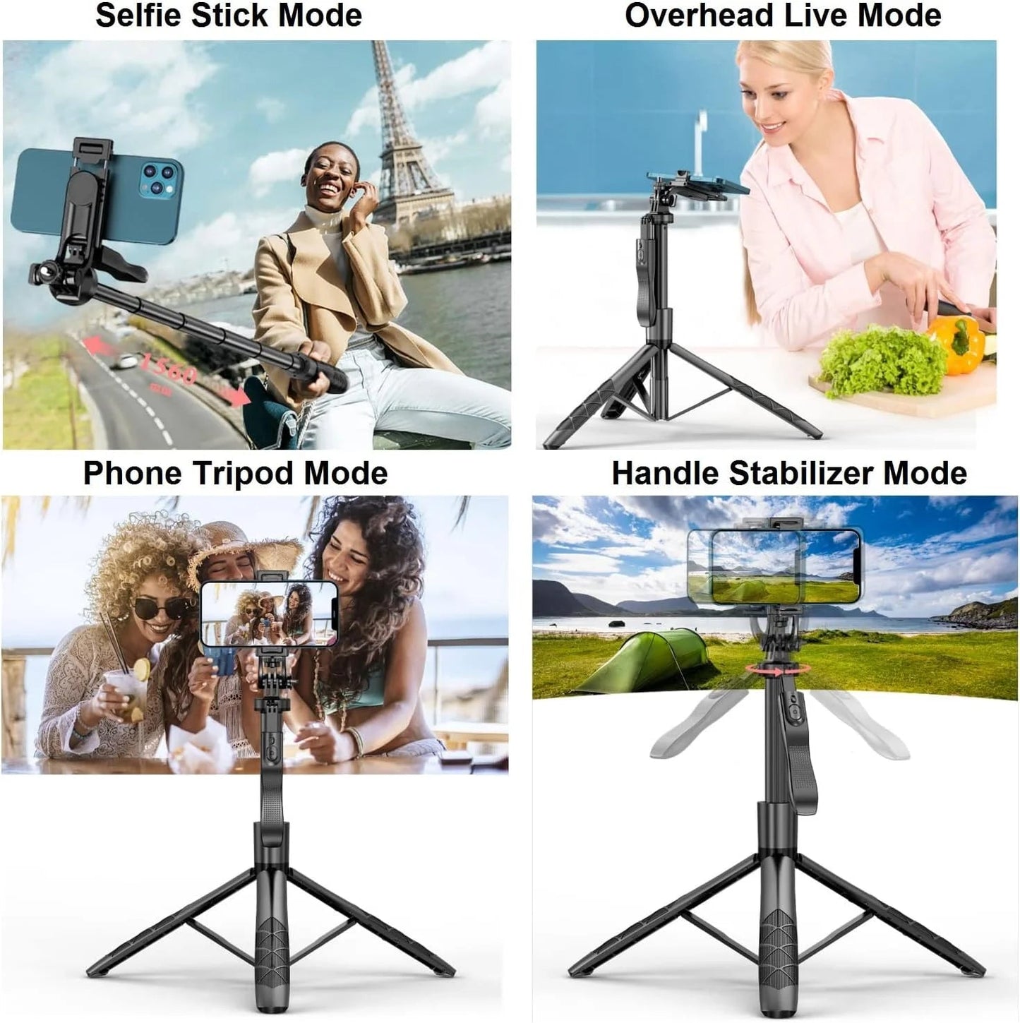 Extendable Auto Face Tracking 360 Rotating Tripod for Vlogging and Livestream