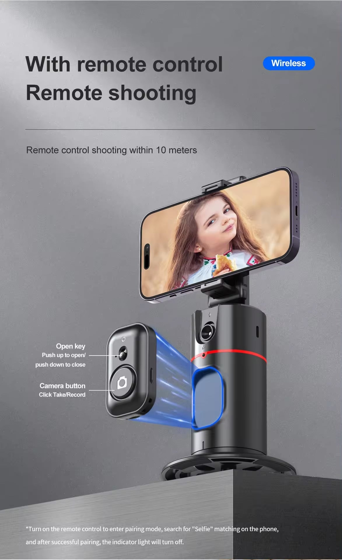 Extendable Auto Face Tracking 360 Rotating Tripod for Vlogging and Livestream