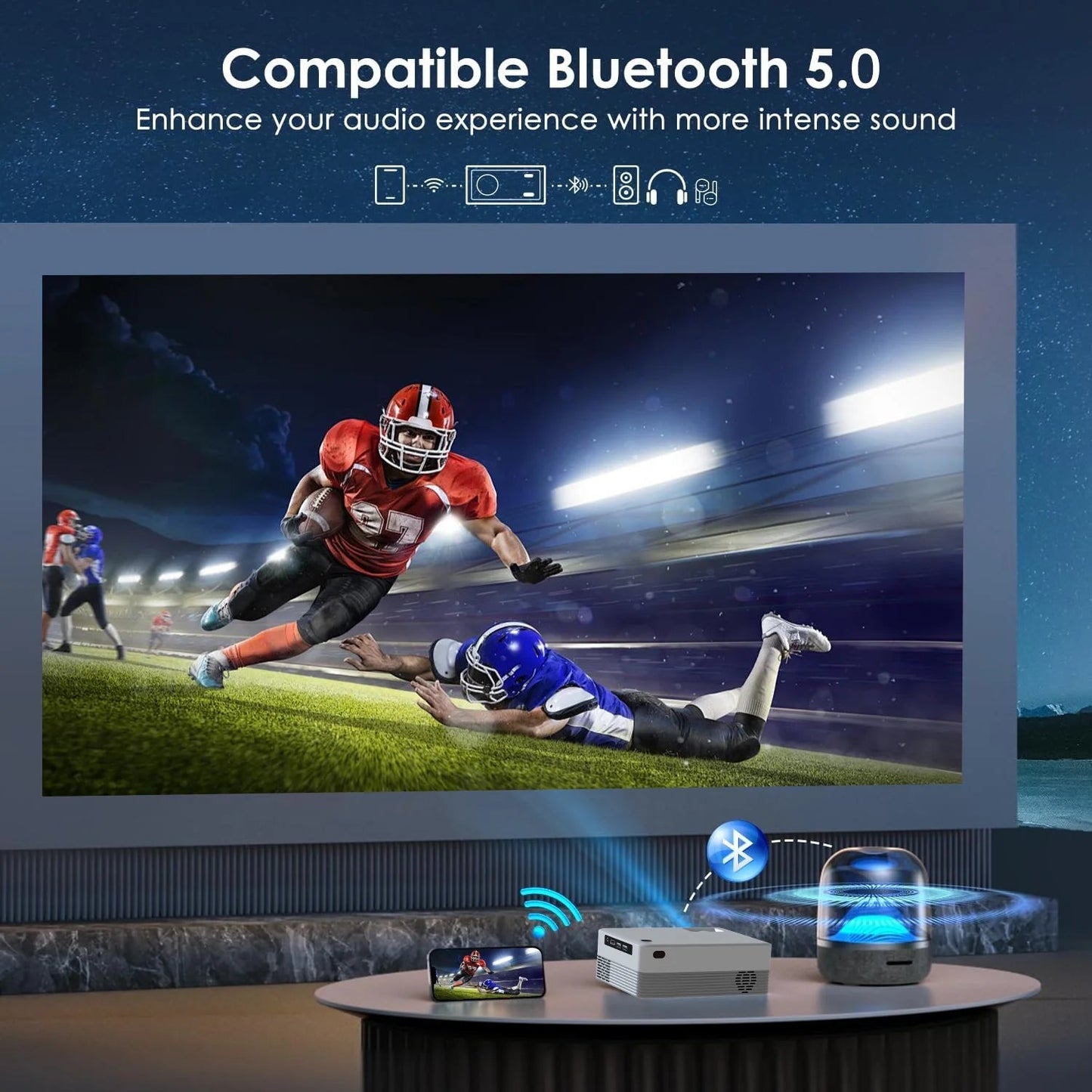 WiFi Projector with Bluetooth