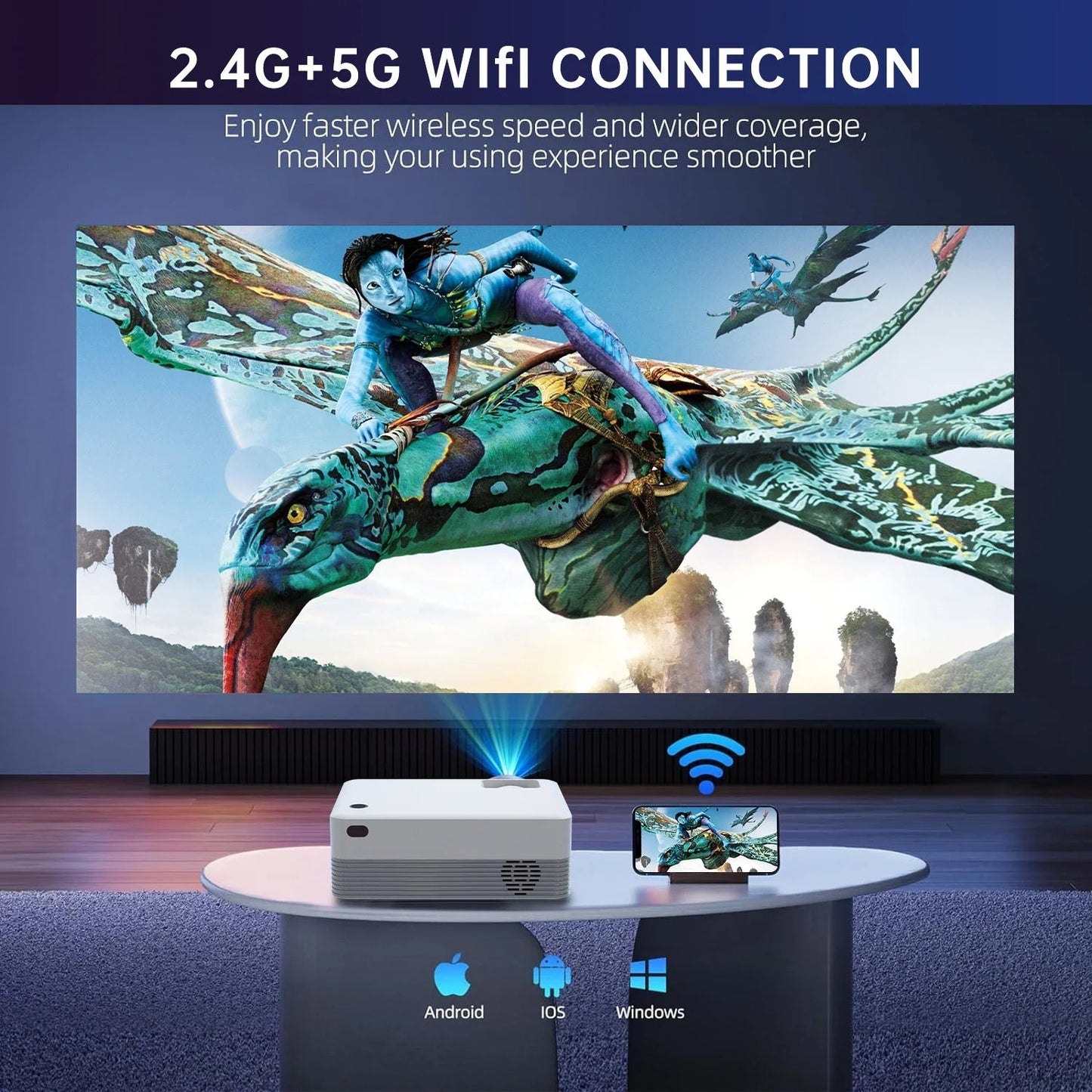 WiFi Projector with Bluetooth