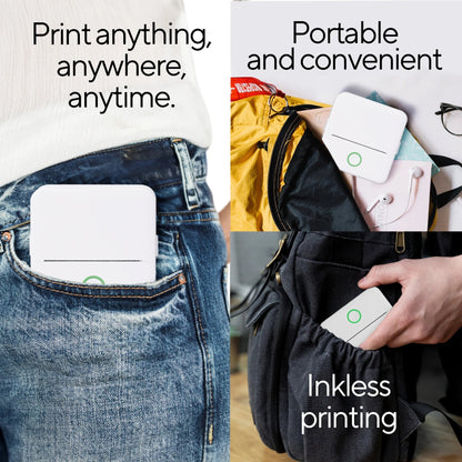 Wireless Mini Portable Inkless Thermal Printer & Label Maker + Paper