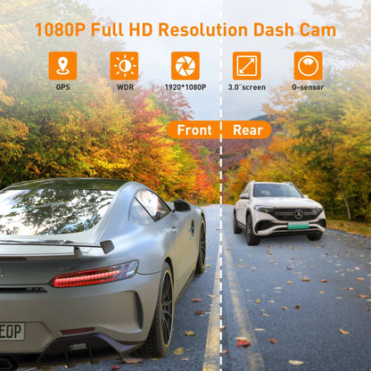 Dash Cam Front and Rear with 1080P Full HD and Night Vision