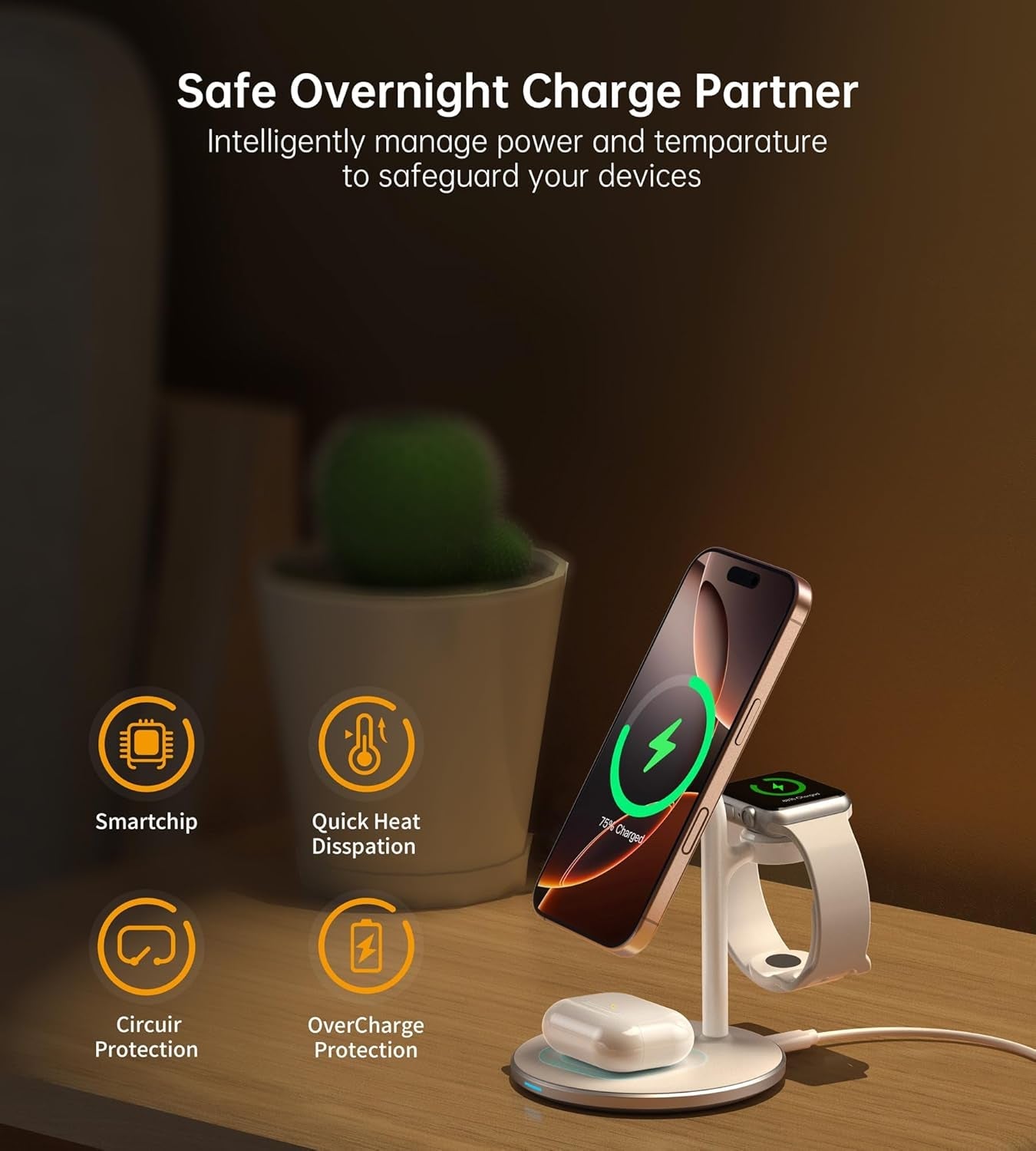 3 in 1 Wireless Charging Station for Apple Devices