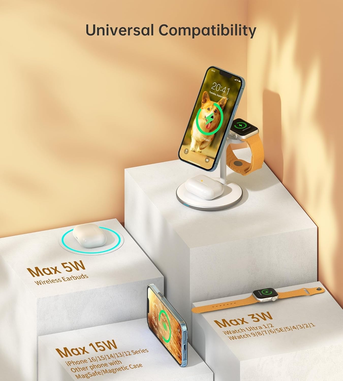 3 in 1 Wireless Charging Station for Apple Devices