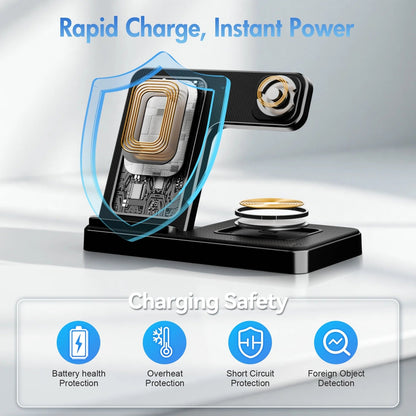 Charging Station, Wireless Charger, Magnetic Fast Charging Station Compatible with iPhone