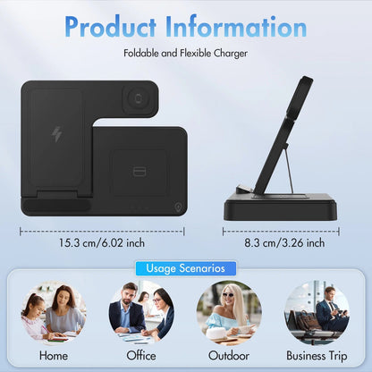 Charging Station, Wireless Charger, Magnetic Fast Charging Station Compatible with iPhone