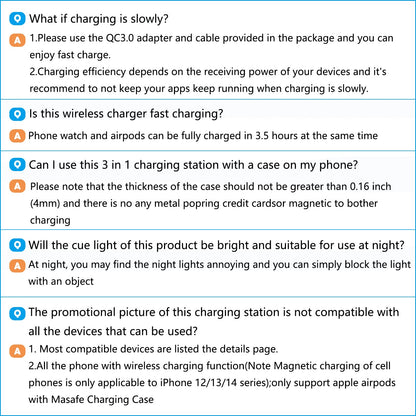 Charging Station, Wireless Charger, Magnetic Fast Charging Station Compatible with iPhone