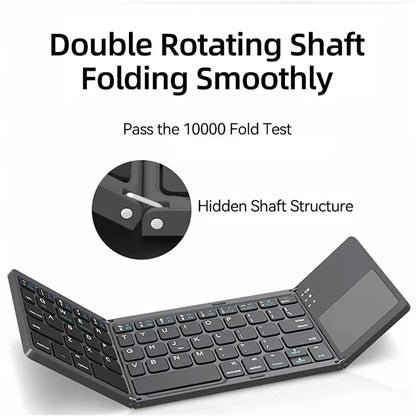 Rechargeable Mini Foldable Wireless Keyboard for Windows Android iPad & iPhone