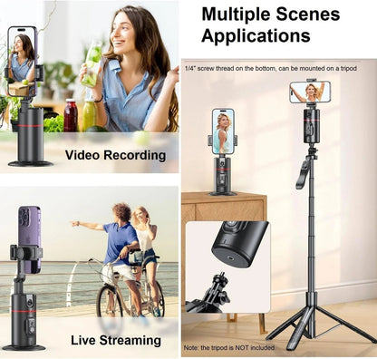 Extendable Auto Face Tracking 360 Rotating Tripod for Vlogging and Livestream